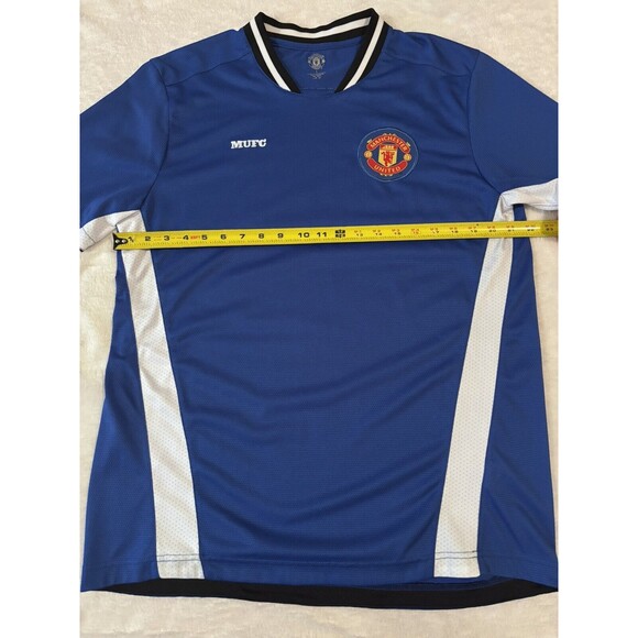 Blue MANCHESTER UNITED FC MUFC Football Soccer Mens Jersey Kit Large Shirt - Picture 4 of 8